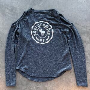 Vintage Y2k Abercrombie & Fitch Kids Navy Sequin Soft Cozy Longsleeve 9/10
